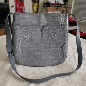 Vince Croc Embossed Messenger Bag